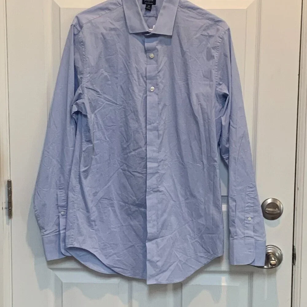 J Crew Men's Classic Blue Oxford Shirt Button Brown Collar Sz M- NWT #602 - Picture 6 of 7